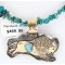 12kt Gold Filled and .925 Sterling Silver Handmade Buffalo Certified Authentic Navajo Turquoise Native American Necklace 371034645855