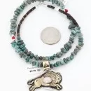 12kt Gold Filled and .925 Sterling Silver Handmade Buffalo Navajo Turquoise Native American Necklace 371049397910