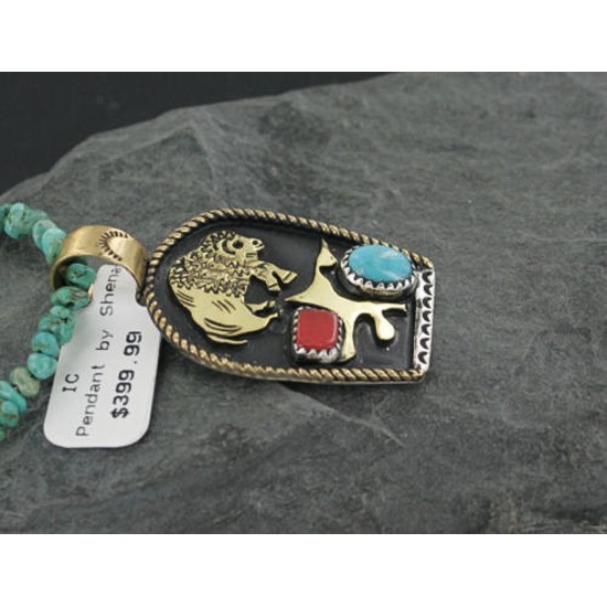 12kt Gold Filled and .925 Sterling Silver Handmade Buffalo Certified Authentic Navajo Turquoise Native American Necklace 390669120135 12kt Gold Filled and .925 Sterling Silver Handmade Buffalo Certified Authentic Navajo Turquoise Native American Necklace 390669120135