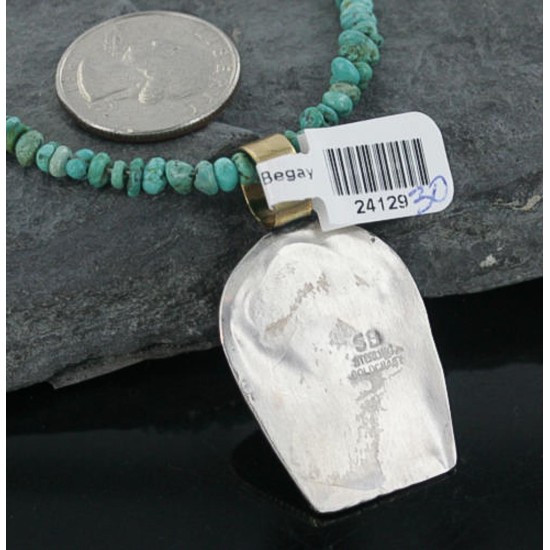 12kt Gold Filled and .925 Sterling Silver Handmade Buffalo Certified Authentic Navajo Turquoise Native American Necklace 390669120135 12kt Gold Filled and .925 Sterling Silver Handmade Buffalo Certified Authentic Navajo Turquoise Native American Necklace 390669120135