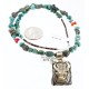 12kt Gold Filled and .925 Sterling Silver Handmade Buffalo Certified Authentic Navajo Turquoise Native American Necklace 390776424217