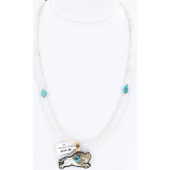 12kt Gold Filled and .925 Sterling Silver Handmade Buffalo Certified Authentic Navajo Turquoise Native American Necklace 390791123322