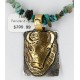 12kt Gold Filled and .925 Sterling Silver Handmade Buffalo Certified Authentic Navajo Turquoise Native American Necklace 390858276962