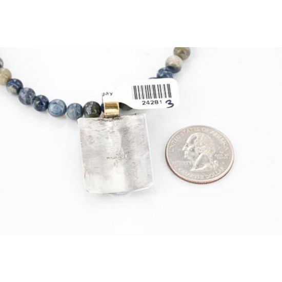 12kt Gold Filled and .925 Sterling Silver Handmade Butterfly Certified Authentic Navajo Turquoise Native American Necklace 371047897481