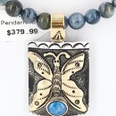 12kt Gold Filled and .925 Sterling Silver Handmade Butterfly Certified Authentic Navajo Turquoise Native American Necklace 371047897481