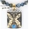 12kt Gold Filled and .925 Sterling Silver Handmade Butterfly Certified Authentic Navajo Turquoise Native American Necklace 371047897481