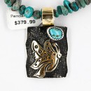 12kt Gold Filled and .925 Sterling Silver Handmade Butterfly Certified Authentic Navajo Turquoise Native American Necklace 371060572396