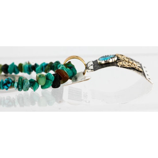 12kt Gold Filled and .925 Sterling Silver Handmade Butterfly Certified Authentic Navajo Turquoise Native American Necklace 371068675470