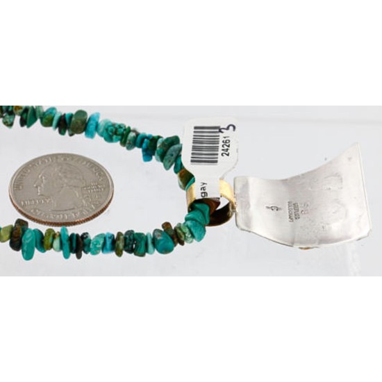 12kt Gold Filled and .925 Sterling Silver Handmade Butterfly Certified Authentic Navajo Turquoise Native American Necklace 371068675470