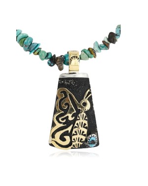 12kt Gold Filled and .925 Sterling Silver HANDMADE Butterfly Certified Authentic Navajo Turquoise Native American Necklace 371102771772