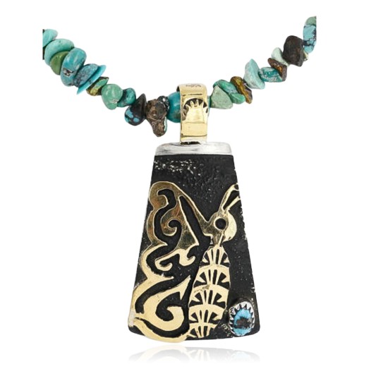 12kt Gold Filled and .925 Sterling Silver HANDMADE Butterfly Certified Authentic Navajo Turquoise Native American Necklace 371102771772