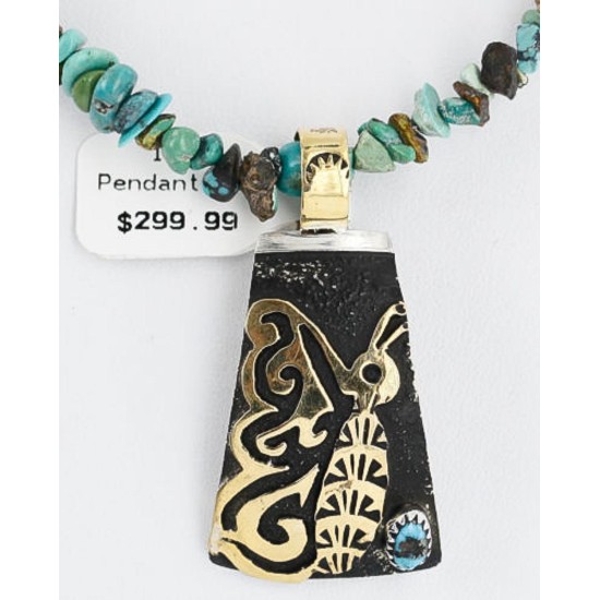 12kt Gold Filled and .925 Sterling Silver HANDMADE Butterfly Certified Authentic Navajo Turquoise Native American Necklace 371102771772