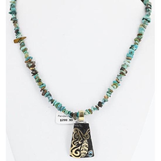12kt Gold Filled and .925 Sterling Silver HANDMADE Butterfly Certified Authentic Navajo Turquoise Native American Necklace 371102771772