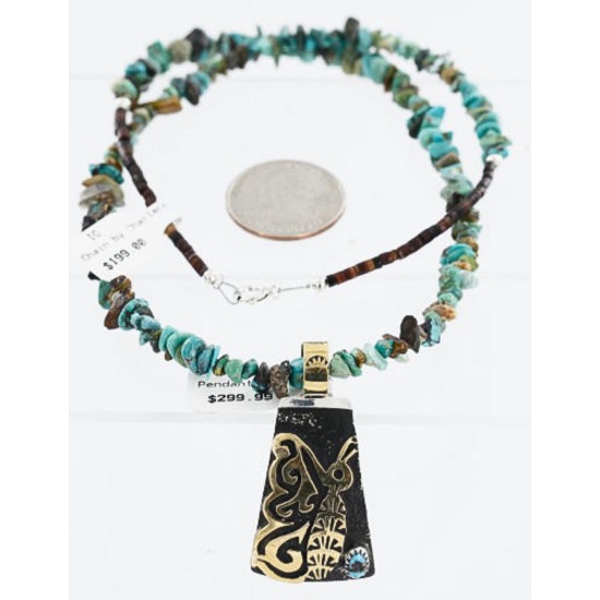 12kt Gold Filled and .925 Sterling Silver HANDMADE Butterfly Certified Authentic Navajo Turquoise Native American Necklace 371102771772