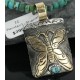 12kt Gold Filled and .925 Sterling Silver Handmade Butterfly Certified Authentic Navajo Turquoise Native American Necklace 390682377036