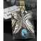 12kt Gold Filled and .925 Sterling Silver Handmade Butterfly Certified Authentic Navajo Turquoise Native American Necklace 390682493039