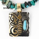 12kt Gold Filled and .925 Sterling Silver Handmade Butterfly Certified Authentic Navajo Turquoise Native American Necklace 390834920624