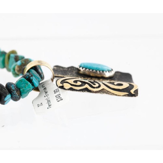 12kt Gold Filled and .925 Sterling Silver Handmade Butterfly Certified Authentic Navajo Turquoise Native American Necklace 390834920624