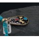 12kt Gold Filled and .925 Sterling Silver Handmade Certified Authentic Navajo Turquoise and Coral Native American Necklace 370887913095