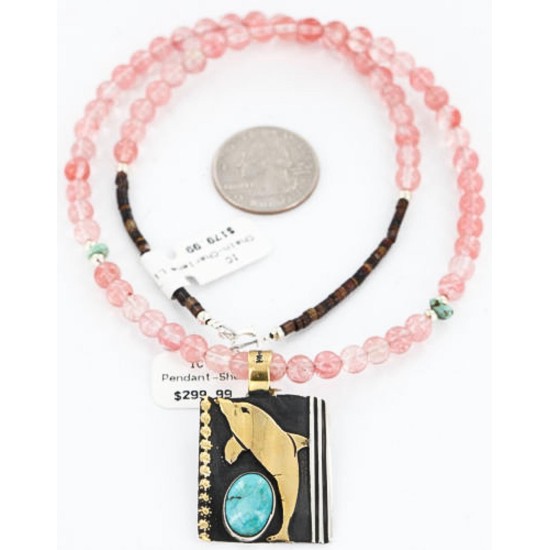 12kt Gold Filled and .925 Sterling Silver Handmade DOLPHIN Certified Authentic Navajo Turquoise Native American Necklace 371015147592 12kt Gold Filled and .925 Sterling Silver Handmade DOLPHIN Certified Authentic Navajo Turquoise Native American Necklace 371015147592