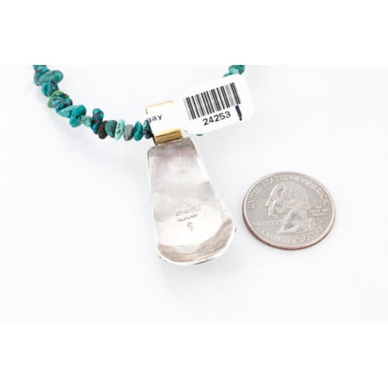 12kt Gold Filled and .925 Sterling Silver Handmade Dragonfly Certified Authentic Navajo Tigers Eye Native American Necklace 371034040820