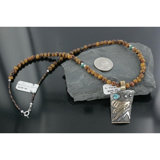 12kt Gold Filled and .925 Sterling Silver Handmade Dragonfly Certified Authentic Navajo Turquoise Native American Necklace 370917436378