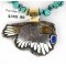 12kt Gold Filled and .925 Sterling Silver Handmade Eagle Certified Authentic Navajo Denim Lapis Native American Necklace 371051376146