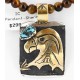 12kt Gold Filled and .925 Sterling Silver Handmade Eagle Certified Authentic Navajo Turquoise Native American Necklace 371009836570