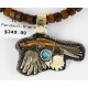 12kt Gold Filled and .925 Sterling Silver Handmade Eagle Certified Authentic Navajo Turquoise Native American Necklace 371013630270