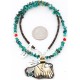 12kt Gold Filled and .925 Sterling Silver Handmade Eagle Certified Authentic Navajo Turquoise Native American Necklace 371047490983