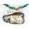 12kt Gold Filled and .925 Sterling Silver Handmade Eagle Certified Authentic Navajo Turquoise Native American Necklace 371047490983