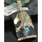 12kt Gold Filled and .925 Sterling Silver Handmade Eagle Certified Authentic Navajo Turquoise Native American Necklace 390687030868