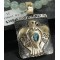 12kt Gold Filled and .925 Sterling Silver Handmade Eagle Certified Authentic Navajo Turquoise Native American Necklace 390688870461