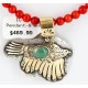 12kt Gold Filled and .925 Sterling Silver Handmade Eagle Certified Authentic Navajo Turquoise Native American Necklace 390813051559