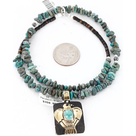 12kt Gold Filled and .925 Sterling Silver Handmade Eagle Certified Authentic Navajo Turquoise Native American Necklace 390841254641