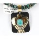 12kt Gold Filled and .925 Sterling Silver Handmade Eagle Certified Authentic Navajo Turquoise Native American Necklace 390841254641
