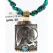 12kt Gold Filled and .925 Sterling Silver Handmade Eagle HEAD Certified Authentic Navajo Turquoise Native American Necklace 390769029117