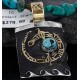 12kt Gold Filled and .925 Sterling Silver Handmade Gecko Certified Authentic Navajo Turquoise Native American Necklace 370990786763