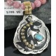 12kt Gold Filled and .925 Sterling Silver Handmade Gecko Certified Authentic Navajo Turquoise Native American Necklace 390681781504