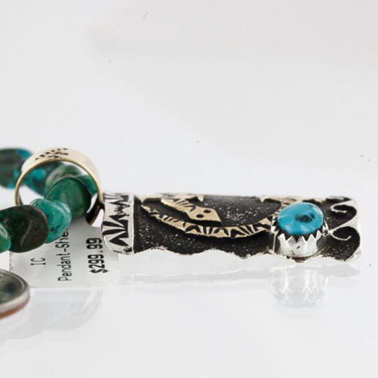 12kt Gold Filled and .925 Sterling Silver Handmade Gecko Certified Authentic Navajo Turquoise Native American Necklace 390759917896