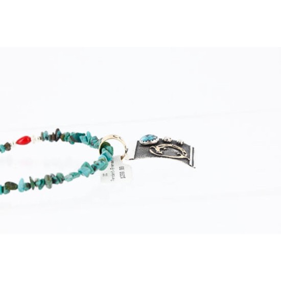12kt Gold Filled and .925 Sterling Silver Handmade Gecko Certified Authentic Navajo Turquoise Native American Necklace 390824625467