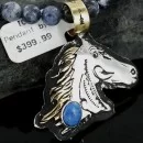 12kt Gold Filled and .925 Sterling Silver Handmade Horse Navajo Turquoise .925 Sterling Silver Native American Necklace 370901208753
