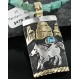 12kt Gold Filled and .925 Sterling Silver Handmade Horse Certified Authentic Navajo Turquoise Native American Necklace 370912388104