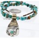 12kt Gold Filled and .925 Sterling Silver Handmade Horse Certified Authentic Navajo Turquoise Native American Necklace 371003507799