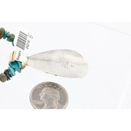 12kt Gold Filled and .925 Sterling Silver Handmade Horse Certified Authentic Navajo Turquoise Native American Necklace 371003507799