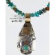 12kt Gold Filled and .925 Sterling Silver Handmade Horse Certified Authentic Navajo Turquoise Native American Necklace 371003507799