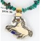 12kt Gold Filled and .925 Sterling Silver Handmade Horse Certified Authentic Navajo Turquoise Native American Necklace 371034350676