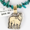 12kt Gold Filled and .925 Sterling Silver Handmade Horse Certified Authentic Navajo Turquoise Native American Necklace 371037369123