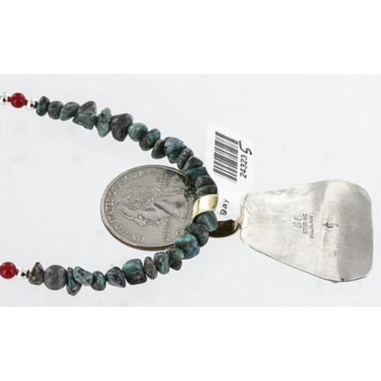 12kt Gold Filled and .925 Sterling Silver Handmade Horse Certified Authentic Navajo Turquoise Native American Necklace 371054141159