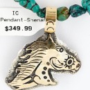 12kt Gold Filled and .925 Sterling Silver Handmade Horse Certified Authentic Navajo Turquoise Native American Necklace 390788953079